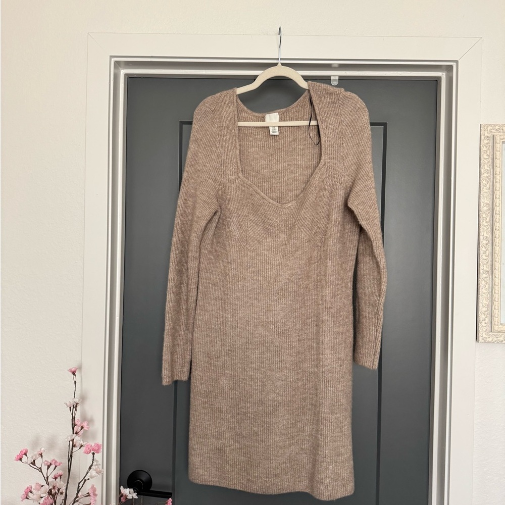 H&M Cozy Brown Long Sleeve Dress